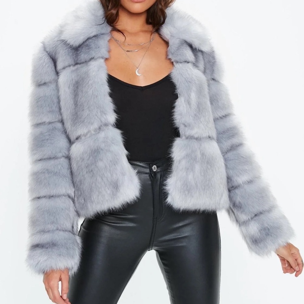 Missguided Premium Crop Pelted Faux Fur Jacket